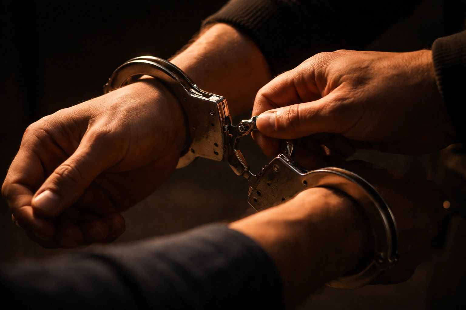 Handcuffs removed after bail bond release in Denton County Texas