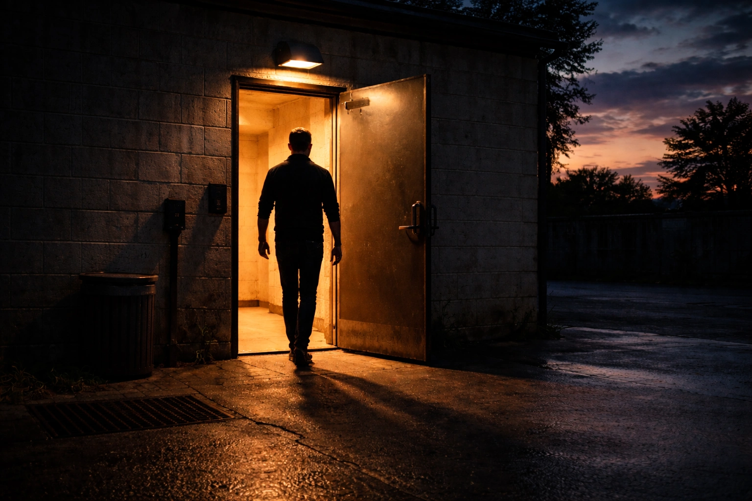 Jail release door at Denton County facility after bond conditions are set